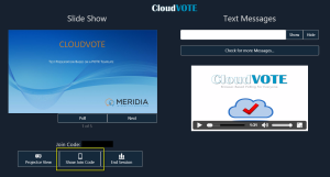 CloudVOTE Operator View Show Join Code